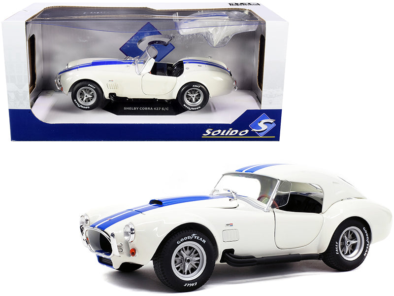 Shelby Cobra 427 S/C Convertible Wimbledon White with Blue Stripes 1/1