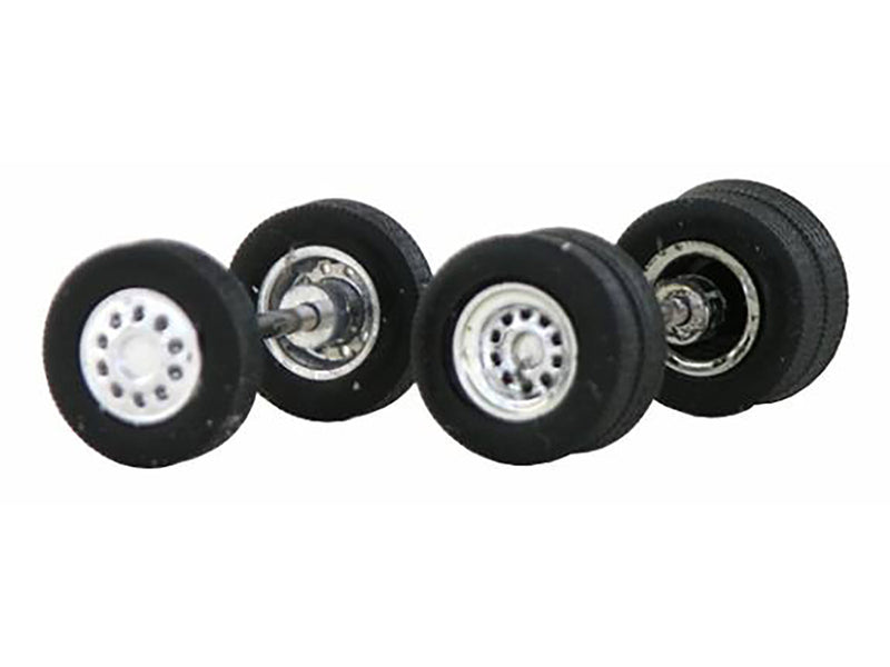 Chrome Wheel Sets (2 Front and 4 Rear) 1/87 (HO) Plastic Model by Promotex