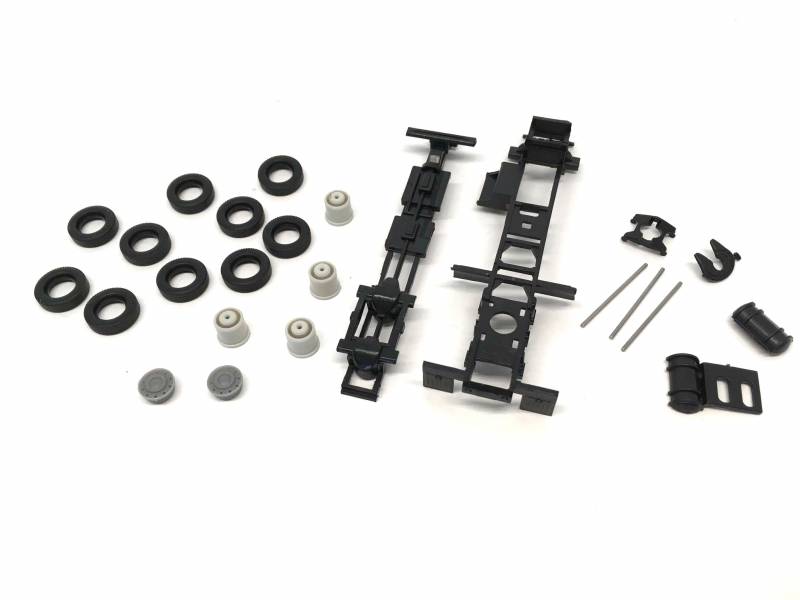 Short Chassis Kit for Kenworth Peterbilt and GMC Cabs 1/87 (HO) Plastic Model by Promotex