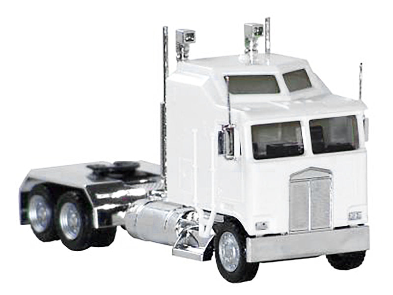 Kenworth K100 with 1-Bar Grill and X-Long Chrome Chassis White 1/87 (HO) Plastic Model Car by Promotex