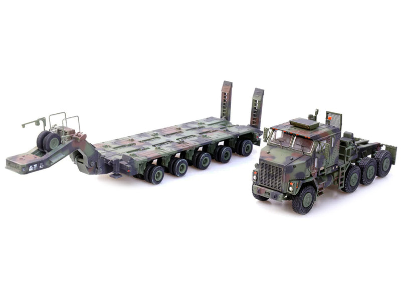 M1070 Heavy Equipment Transporter Army Camouflage "Armor Premium" Series 1/72 Diecast Model by Panzerkampf