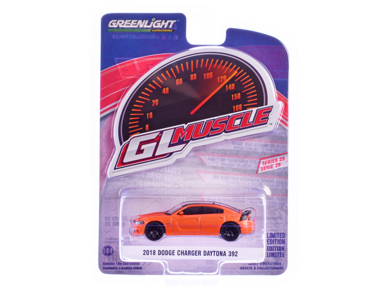 2018 Dodge Charger Daytona 392 Go Mango Orange "GreenLight Muscle" Series 29 1/64 Diecast Model Car by Greenlight