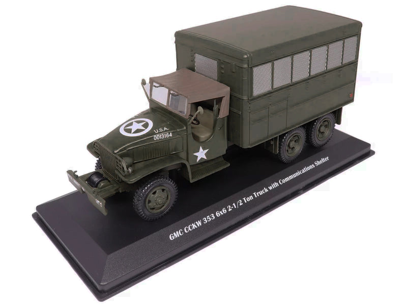 GMC CCKW 353 6x6 2-1/2 Ton Truck with Communications Shelter Olive Drab "United States Army" 1/43 Diecast Model by Militaria Die Cast