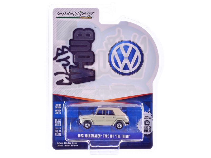 1973 Volkswagen Type 181 "The Thing" Beige with Tan Soft Top "Club Vee-Dub" Series 20 1/64 Diecast Model Car by Greenlight