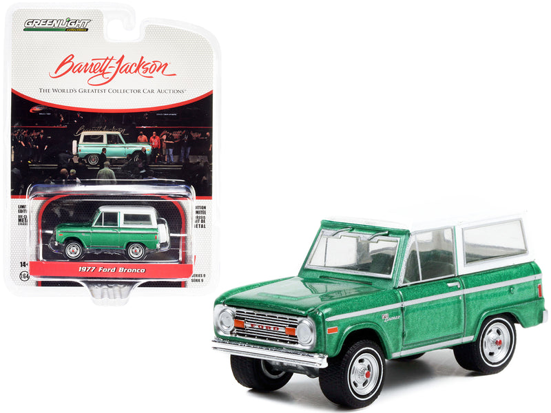 1977 Ford Bronco Jade Glow Green Metallic and White Top with Houndstooth Green Interior (Lot