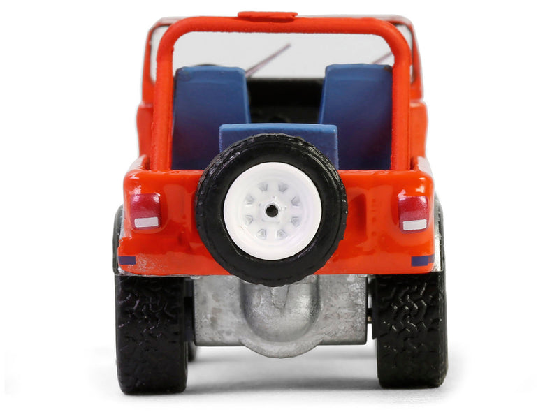 1979 Jeep CJ-7 Renegade Red with Blue Stripes "We Build 'em Tough Because you Play Rough" "Vintage Ad Cars" Series 11 1/64 Diecast Model Car by Greenlight