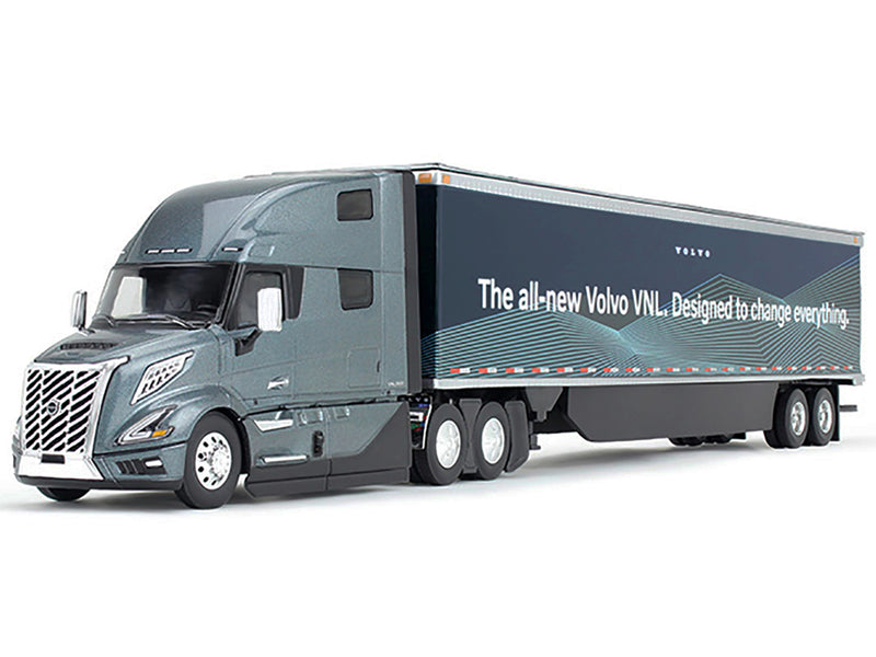 Volvo VNL 860 High-Roof Sleeper and 53' Trailer with Skirts Coastal Mist Gray Metallic 1/50 Diecast Model by First Gear