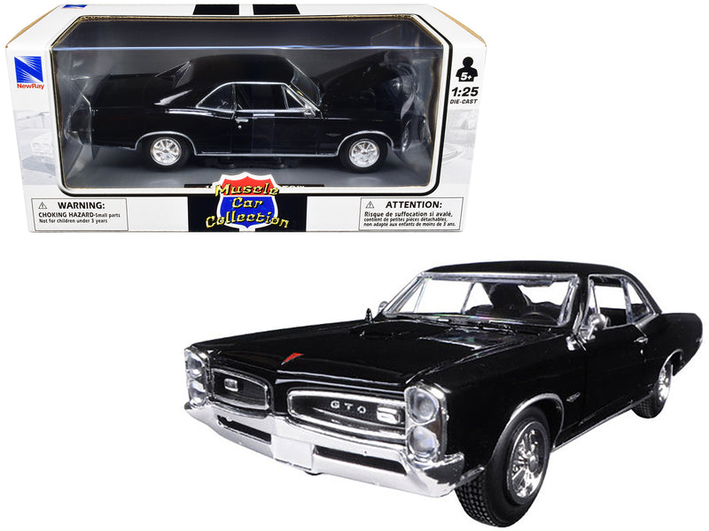 1966 Pontiac GTO Black "Muscle Car Collection" 1/25 Diecast Model Car by New Ray