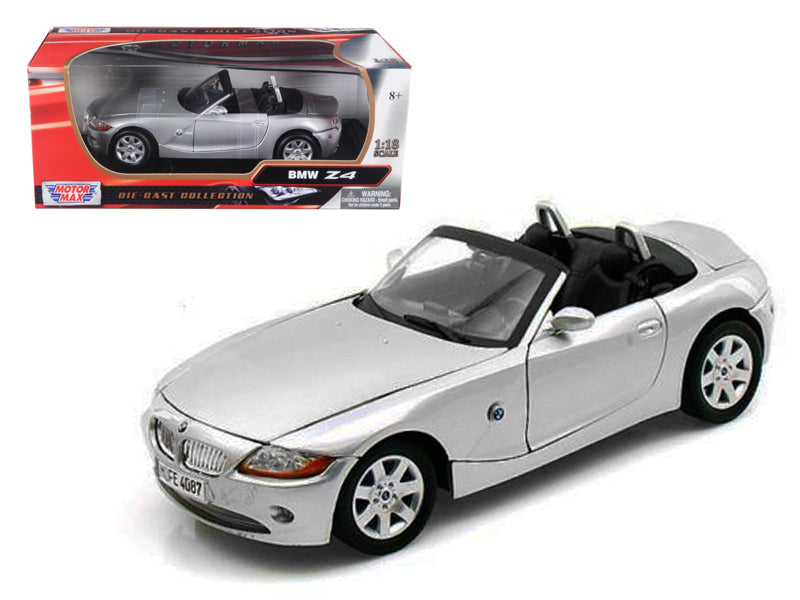 BMW Z4 Convertible Silver 1/18 Diecast Model Car by Motormax