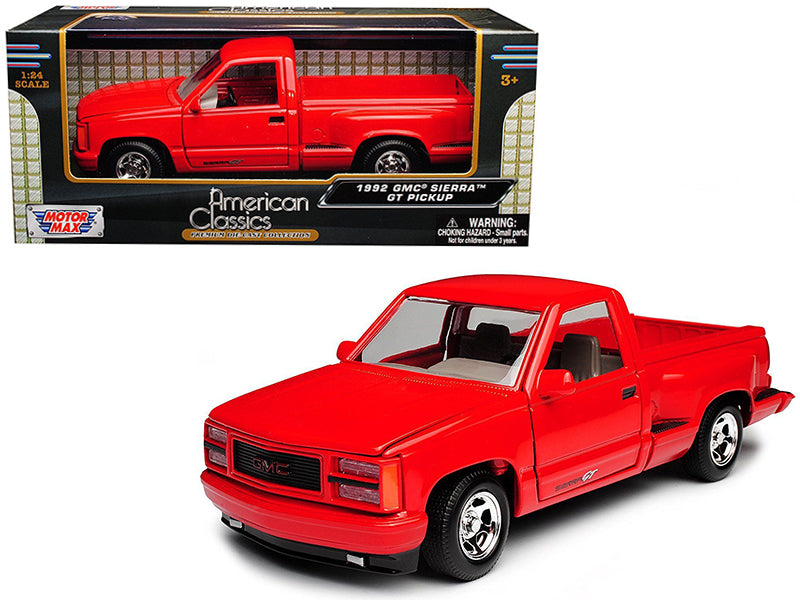 1992 GMC Sierra GT Red Pickup Truck 1/24 Diecast Model by Motormax