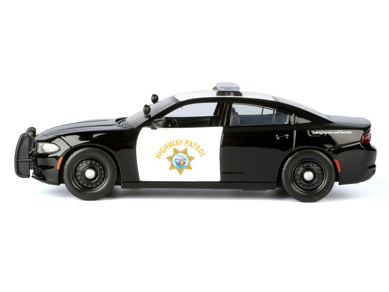 2023 Dodge Charger Pursuit Police Car "California Highway Patrol" Black and White "Law Enforcement and Public Service" Series 1/24 Diecast Model Car by Motormax