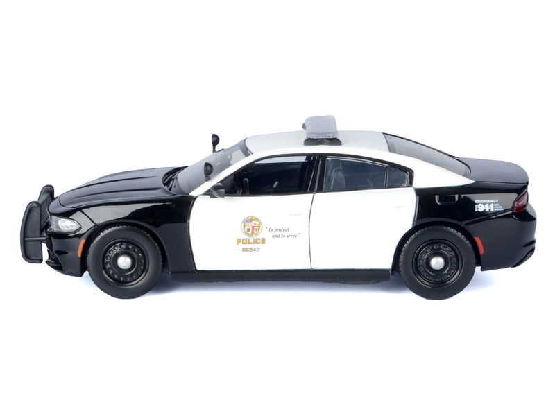 2023 Dodge Charger Pursuit Police Car "LAPD (Los Angeles Police Department)" Black and White "Law Enforcement and Public Service" Series 1/24 Diecast Model Car by Motormax