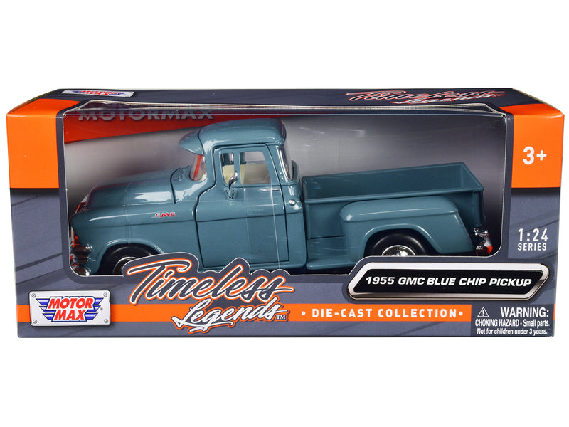 1955 GMC Blue Chip Pickup Truck Light Blue "Timeless Legends" Series 1/24 Diecast Model Car by Motormax