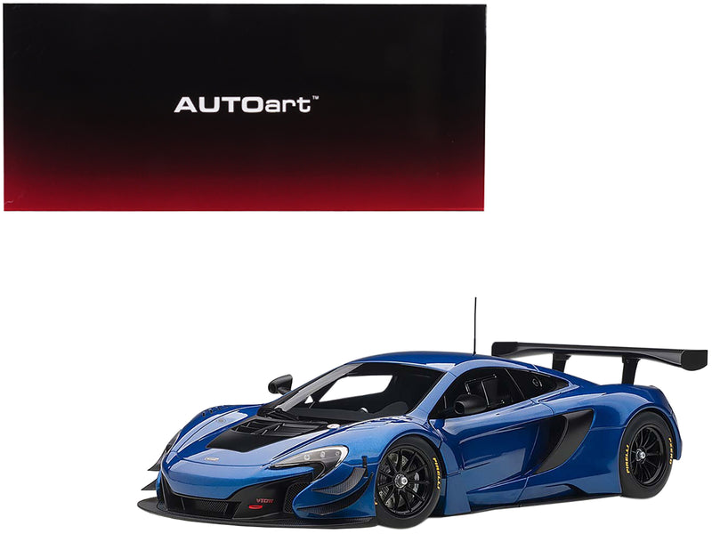 Mclaren 650S GT3 Azure Blue with Black Accents 1/18 Model Car by Autoart