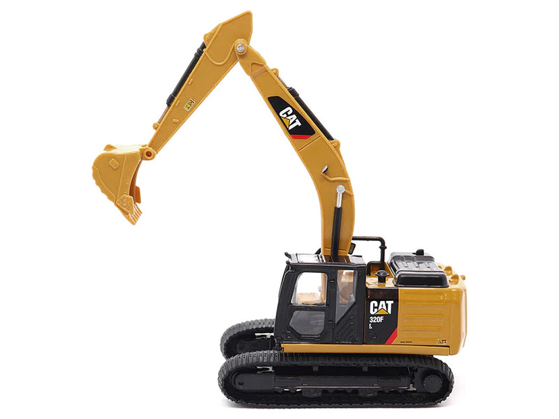 CAT Caterpillar 320F L Hydraulic Excavator Yellow and Black 1/64 Diecast Model by Diecast Masters