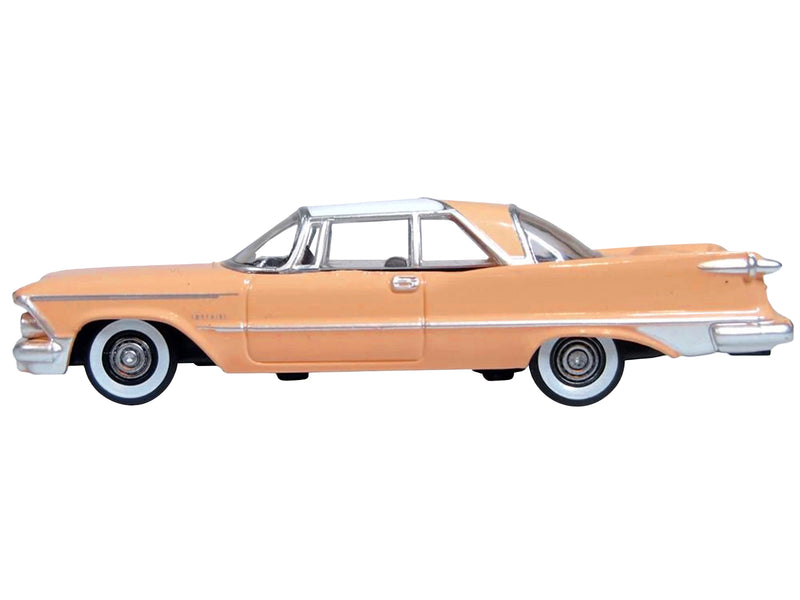 1959 Chrysler Imperial Crown 2 Door Hardtop Persian Pink with White Top 1/87 (HO) Scale Diecast Model Car by Oxford Diecast