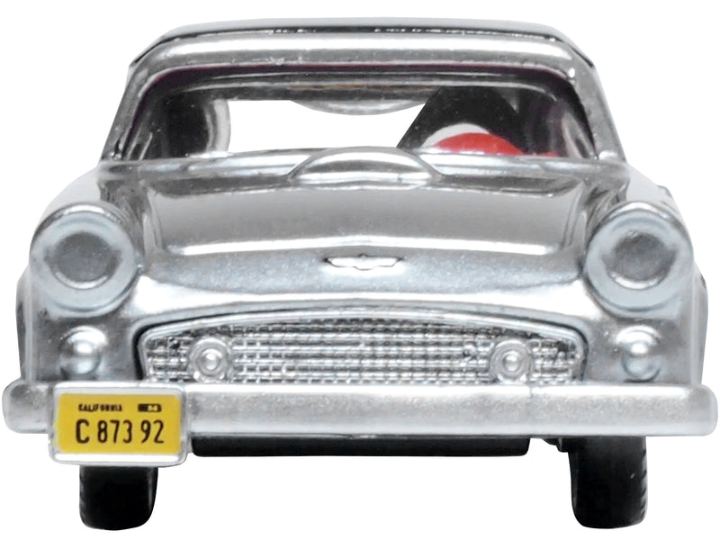 1956 Ford Thunderbird Gray Metallic with Raven Black Top 1/87 (HO) Scale Diecast Model Car by Oxford Diecast