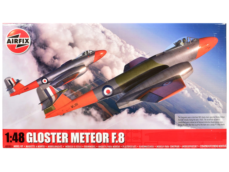 Level 3 Model Kit Gloster Meteor F.8 Aircraft with 2 Scheme Options 1/48 Plastic Model Kit by AirfixA09182A