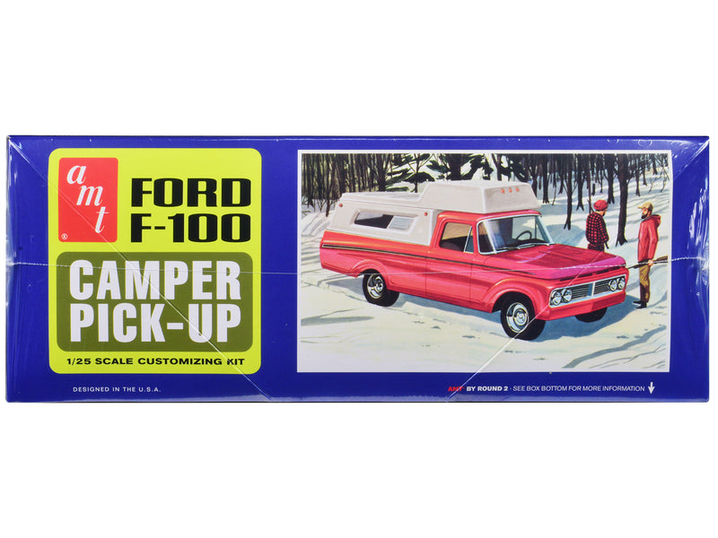 Skill 2 Model Kit 1963 Ford F-100 Camper Pickup Truck 3-in-1 Kit 1/25 Scale Model by AMT