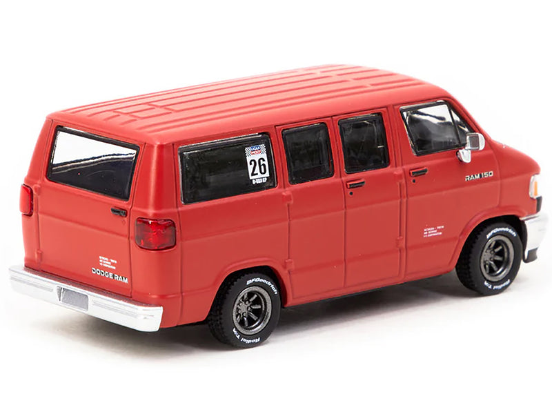 Dodge Ram 150 Van Red with Black Hood "Global64" Series 1/64 Diecast Model by Tarmac Works