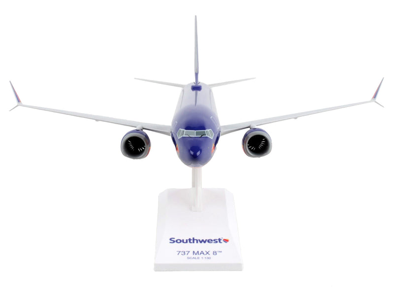 Boeing 737 MAX 8 Commercial Aircraft "Southwest Airlines" (N872CB) Blue with Red and Orange Stripes (Snap-Fit) 1/130 Plastic Model by Skymarks