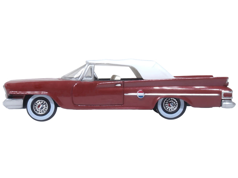 1961 Chrysler 300 Convertible (Closed Top) Cinnamon Brown Metallic with White Top 1/87 (HO) Scale Diecast Model Car by Oxford Diecast