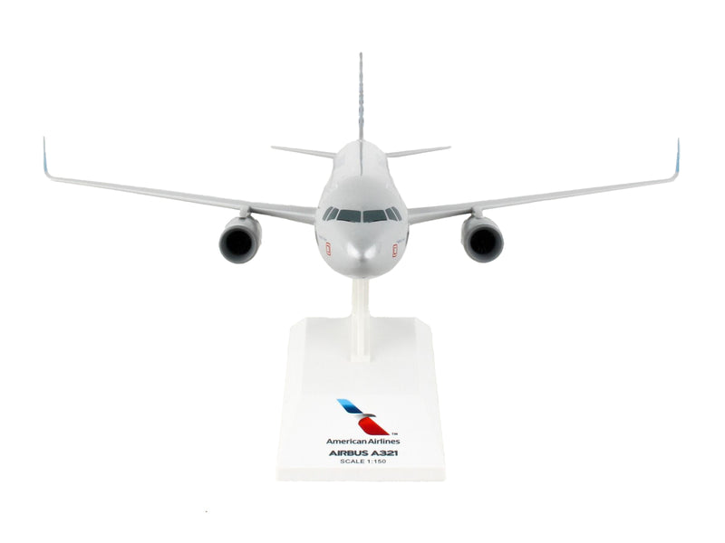 Airbus A321 Commercial Aircraft "American Airlines - Medal of Honor" (N167AN) Gray with Red and Blue Tail (Snap-Fit) 1/150 Plastic Model by Skymarks