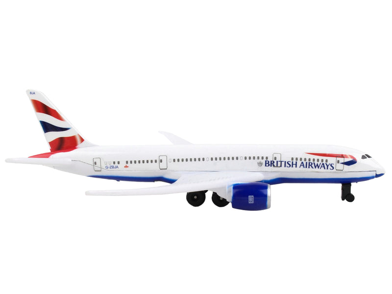 787 Commercial Aircraft "British Airways" (G-ZBJA) White with Blue and Red Tail Diecast Model Airplane by Daron