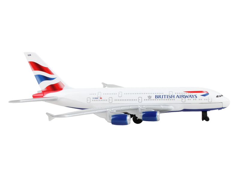 A380 Commercial Aircraft "British Airways" (G-XLEA) White with Blue and Red Tail Diecast Model Airplane by Daron