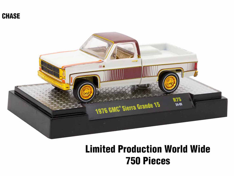 "Auto Meets" Set of 6 Cars IN DISPLAY CASES Release 75 Limited Edition 1/64 Diecast Model Cars by M2 Machines