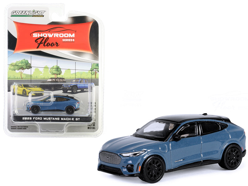2023 Ford Mustang Mach-E GT Vapor Blue with Black Top "Showroom Floor" Series 5 1/64 Diecast Model Car by Greenlight