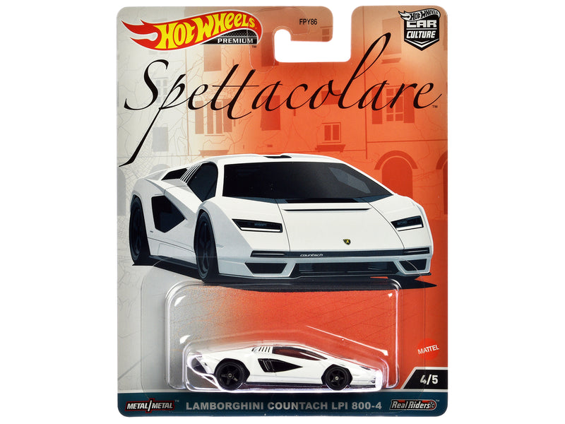 Lamborghini Countach LPI 800-4 White "Spettacolare" Series Diecast Model Car by Hot Wheels