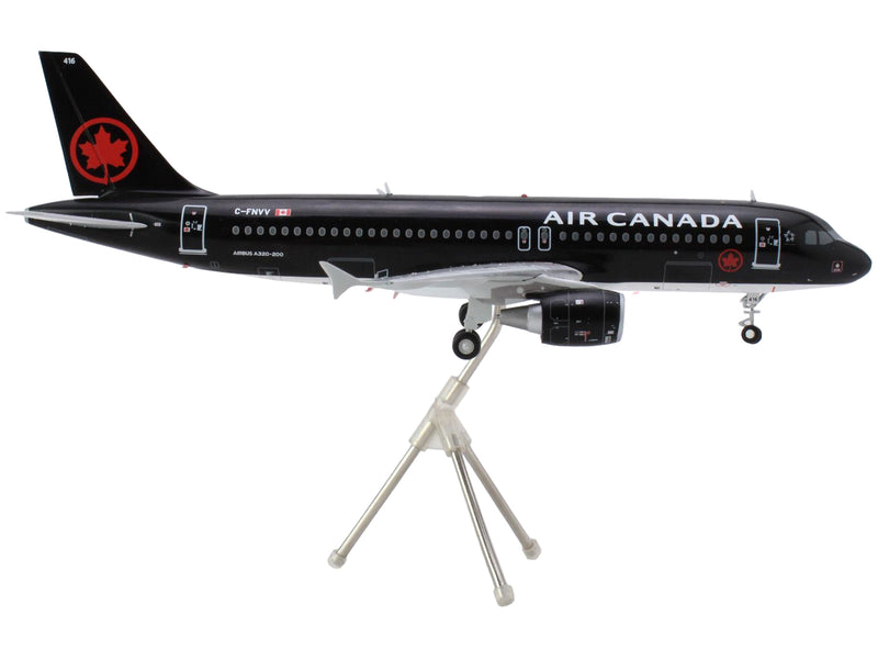 Airbus A320 Commercial Aircraft "Air Canada" (C-FNVV) Black "Gemini 200" Series 1/200 Diecast Model Airplane by GeminiJets
