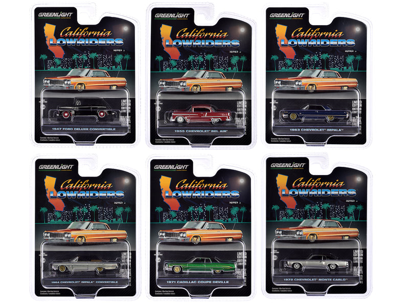 "California Lowriders" Set of 6 pieces Series 5 1/64 Diecast Model Cars by Greenlight