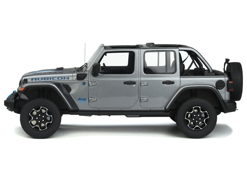 2022 Jeep Wrangler Rubicon 4 XE Gray Metallic 1/18 Model Car by GT Spirit