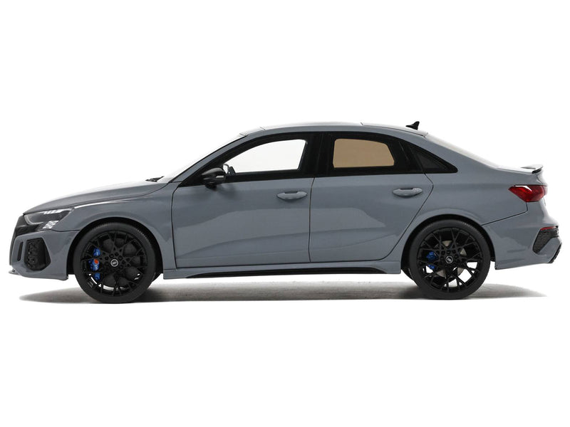 2022 Audi RS 3 Sedan Performance Edition Nargo Gray with Sunroof 1/18 Model Car by GT Spirit