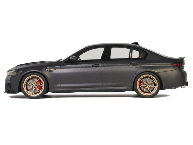 2021 BMW M5 CS Black Metallic with Gold Wheels 1/18 Model Car by GT Spirit