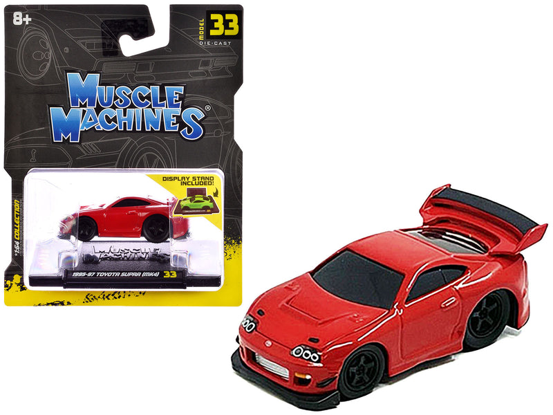 1995-1997 Toyota Supra (MK4) Red 1/64 Diecast Model Car by Muscle Machines