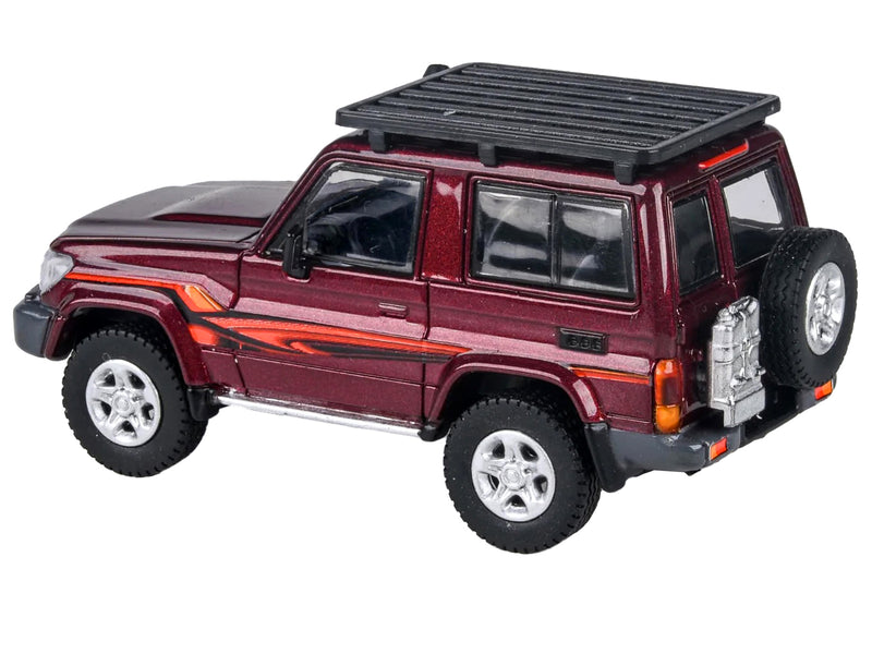 2014 Toyota Land Cruiser LC 71 Red Metallic with Graphics 1/64 Diecast Model Car by Paragon Models