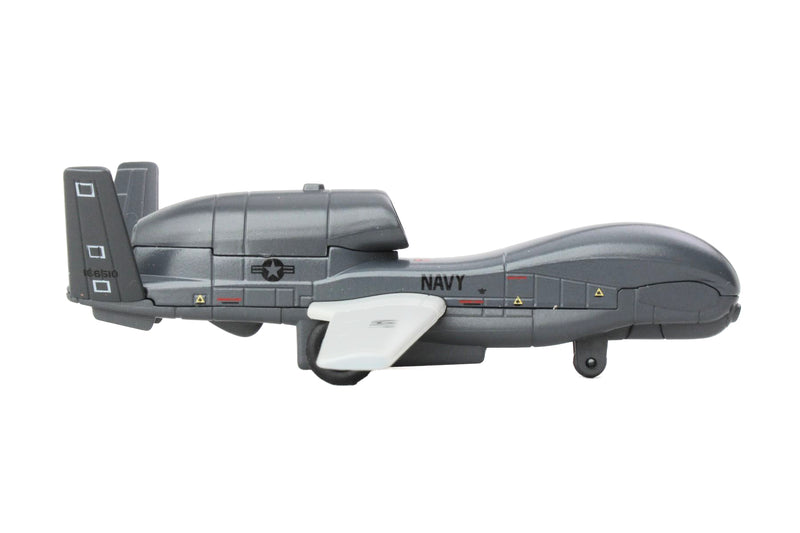 Northrop Grumman RQ-4 Global Hawk Military Drone "United States Navy" Gray and White Diecast Model Airplane by Daron
