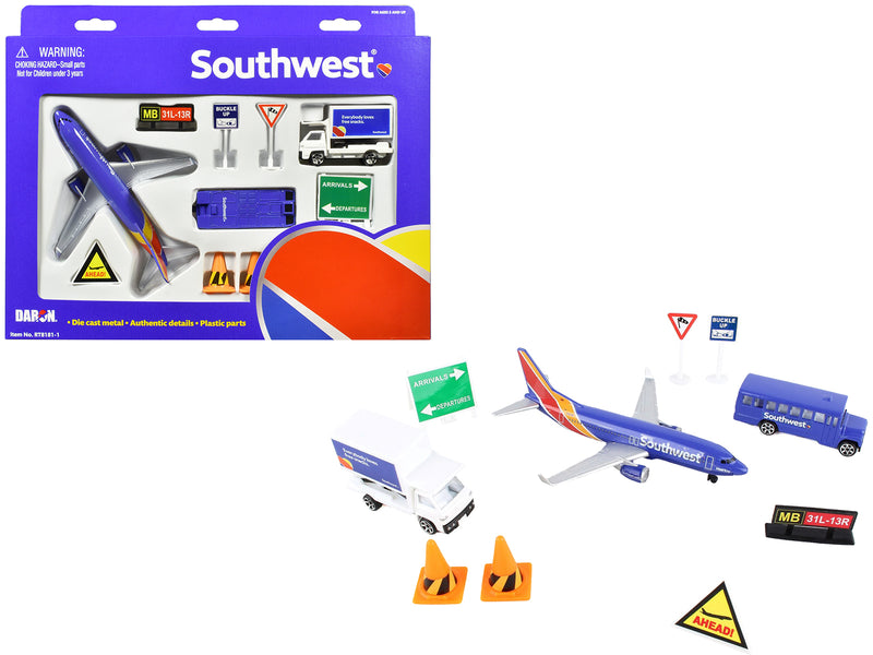 Southwest Airlines Airport Playset of 10 pieces Diecast Model by Daron