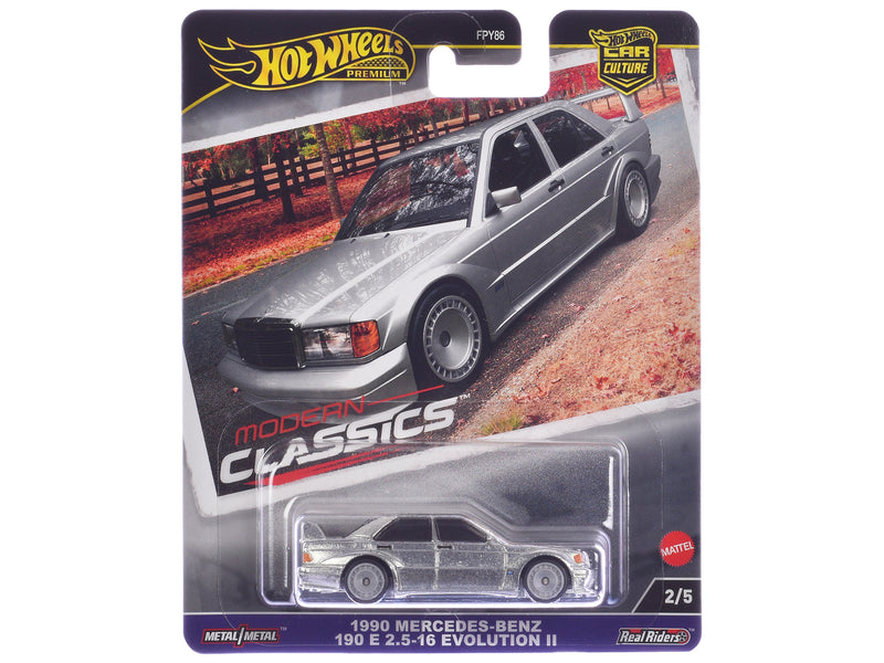 1990 Mercedes-Benz 190 E 2.5-16 Evolution II Silver Metallic "Modern Classics" Series Diecast Model Car by Hot Wheels