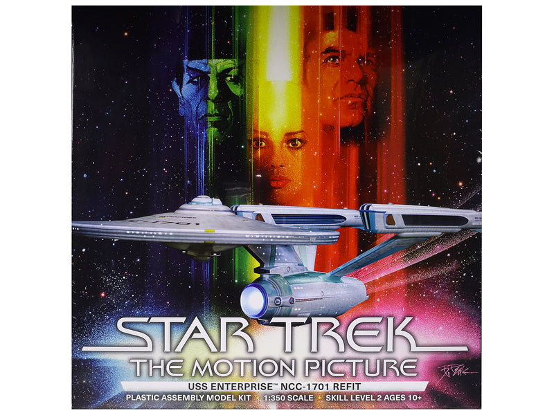 Skill 2 Model Kit U.S.S. Enterprise NCC-1701 Refit Spaceship "Star Trek: The Motion Picture" (1979) Movie 1/350 Scale Model by Polar Lights