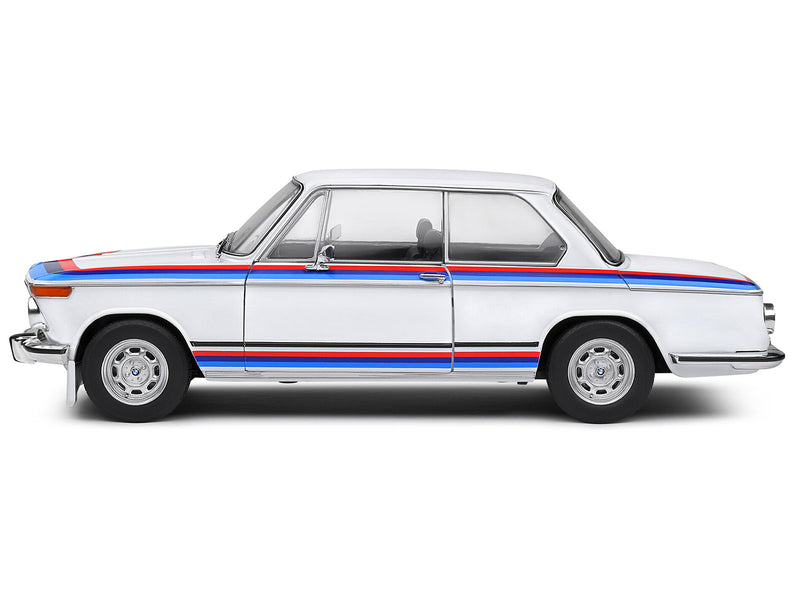 1971 BMW 2002 Tii Turbo "Evocation" White with Stripes 1/18 Diecast Model Car by Solido