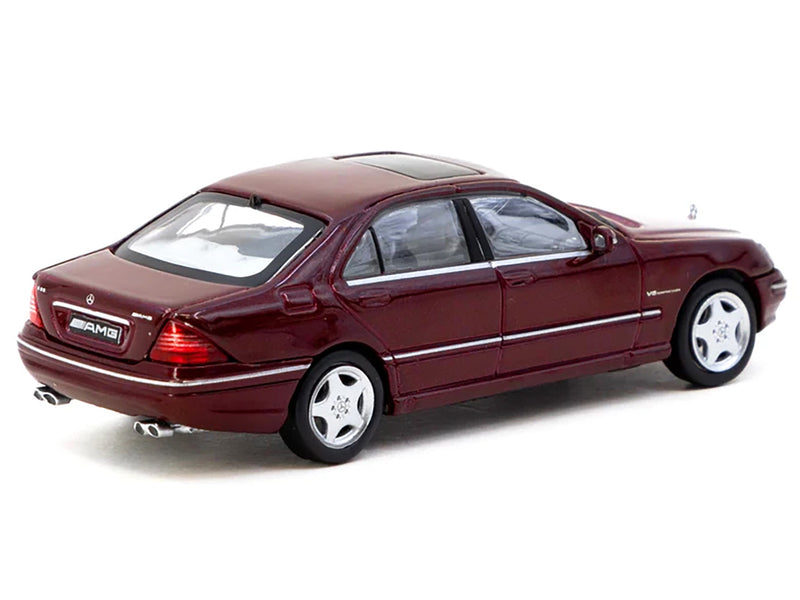 Mercedes-Benz S 55 AMG Bordeaux Red Metallic "Global64" Series 1/64 Diecast Model by Tarmac Works