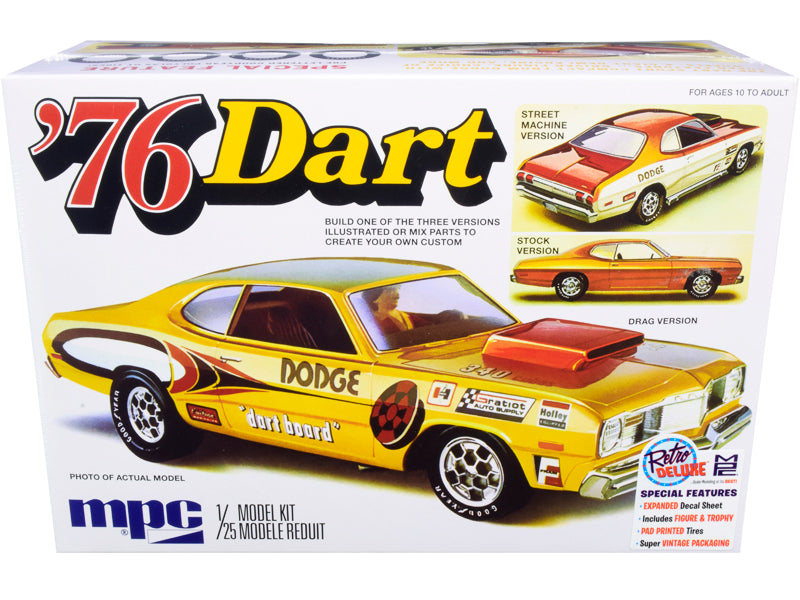 Skill 2 Model Kit 1976 Dodge Dart Sport with Two Figurines 3 in 1 Kit 1/25 Scale Model by MPC
