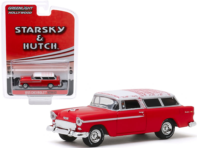1955 Chevrolet Nomad Red with White Top "Starsky and Hutch" (1975-1979) TV Series "Hollywood Special Edition" 1/64 Diecast Model Car by Greenlight