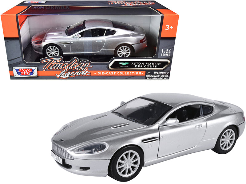 Aston Martin DB9 Coupe Silver Metallic "Timeless Legends" 1/24 Diecast Model Car by Motormax