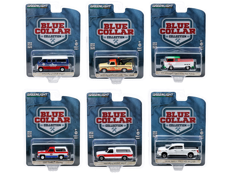 "Blue Collar Collection" Set of 6 pieces Series 7 1/64 Diecast Model Cars by Greenlight