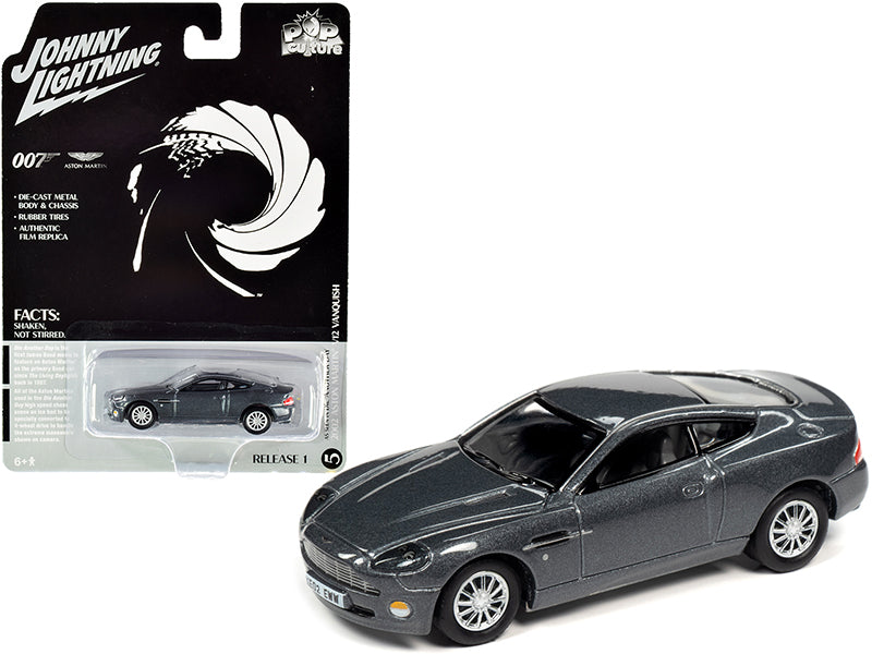 2002 Aston Martin V12 Vanquish Gray Metallic (James Bond 007) "Die Another Day" (2002) Movie "Pop Culture" Series 1/64 Diecast Model Car by Johnny Lightning